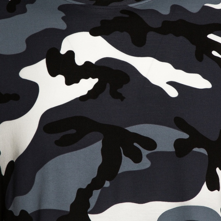 Pre Owned Valentino Blue Cotton Camouflage Print T Shirt L