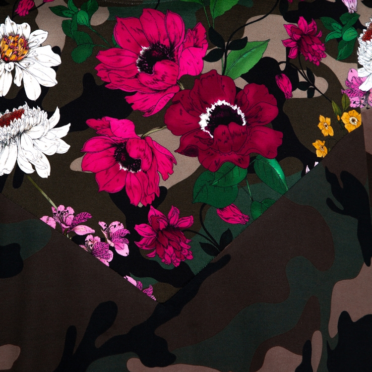 Pre Owned Valentino Multicolor Cotton Dew Camou Print T Shirt L