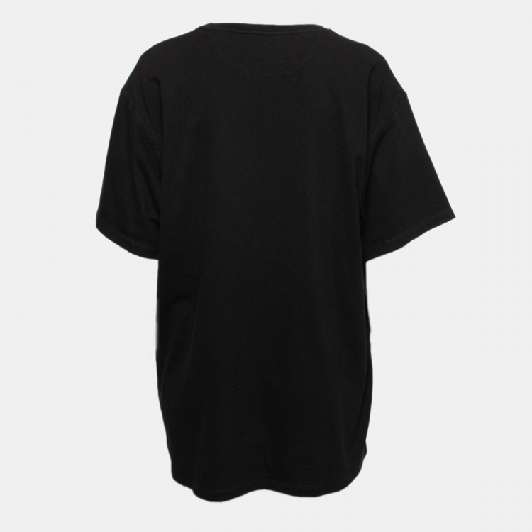 Pre Owned Valentino Black Cotton Vlogo Dreamers T-Shirt M