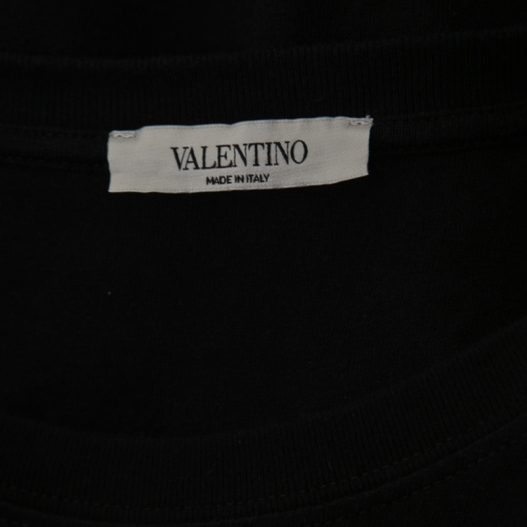 Pre Owned Valentino Black Cotton Vlogo Dreamers T-Shirt M