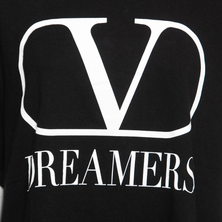 Pre Owned Valentino Black Cotton Vlogo Dreamers T-Shirt M