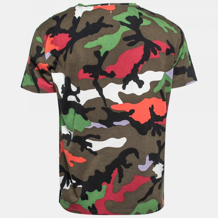 skat tømrer fodbold Valentino Multicolor Camouflage Printed Cotton Short Sleeve T-Shirt L  Valentino | TLC