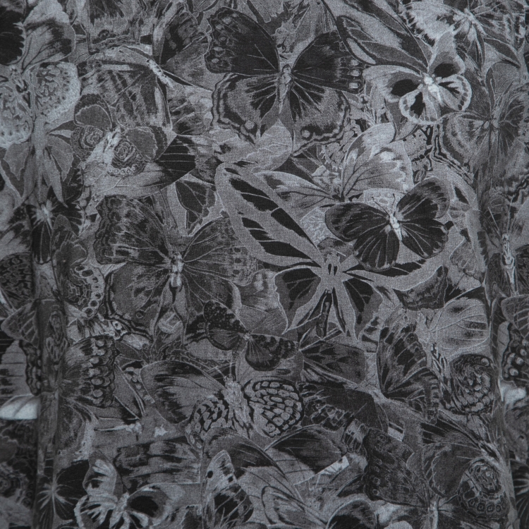Pre Owned Valentino Grey Butterfly Print Cotton T-Shirt L