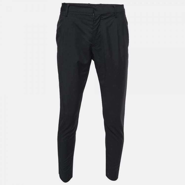 Pre Owned Valentino Black Wool & Mohair Trousers M