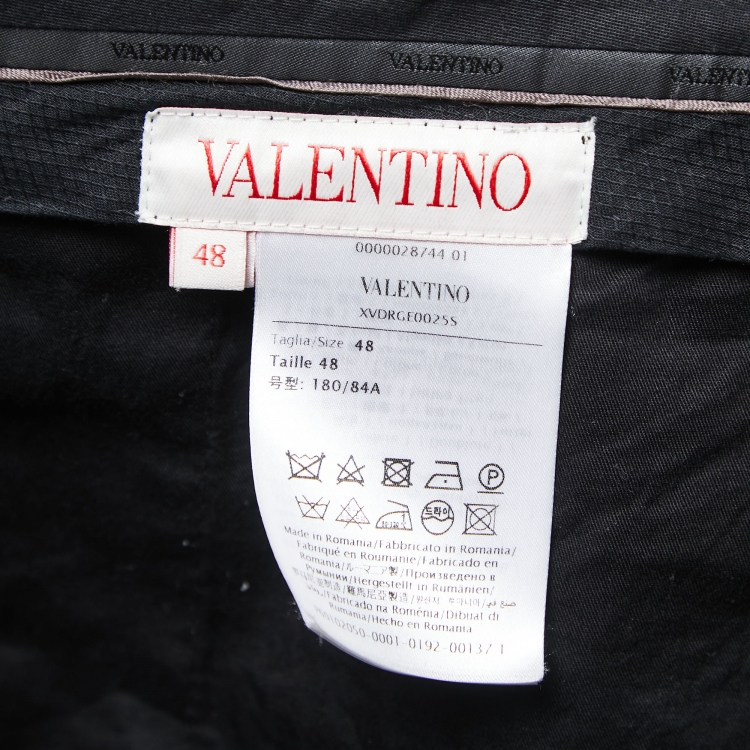 Pre Owned Valentino Black Wool & Mohair Trousers M