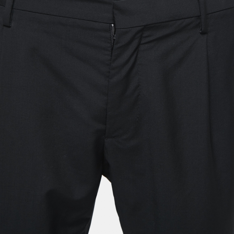 Pre Owned Valentino Black Wool & Mohair Trousers M