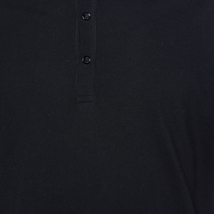 مملوكة مسبقًا Valentino Black Cotton Studded Collar Detail Polo T-Shirt 3XL