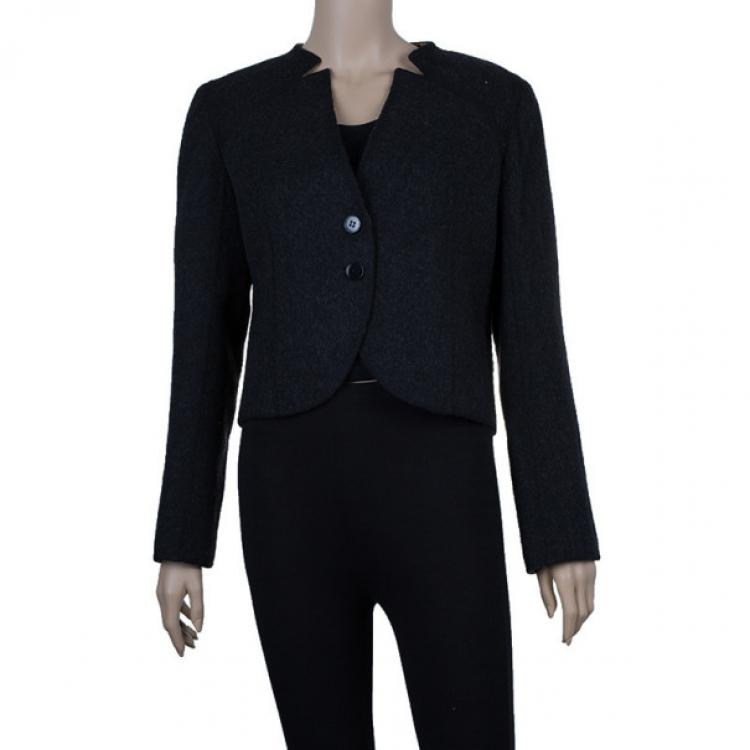 Pre Owned Valentino Black Jacket with Leopard Print Lining XL