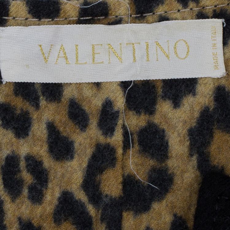 Pre Owned Valentino Black Jacket with Leopard Print Lining XL