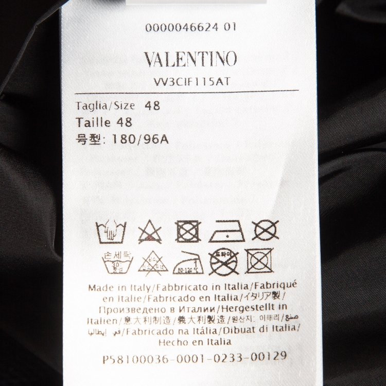 Pre Owned Valentino Black Synthetic Zip-Up Windbreaker Jacket M