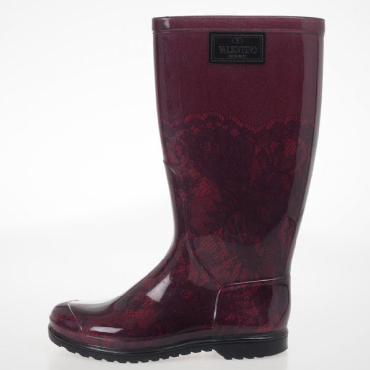 valentino lace rain boots