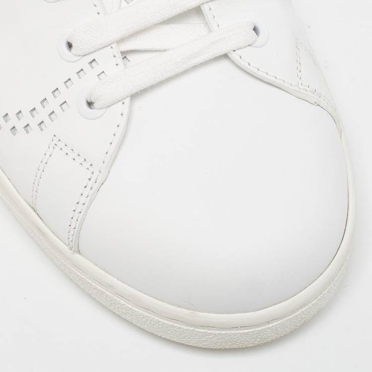 Pre Owned Valentino White Leather Backnet Sneakers Size 42
