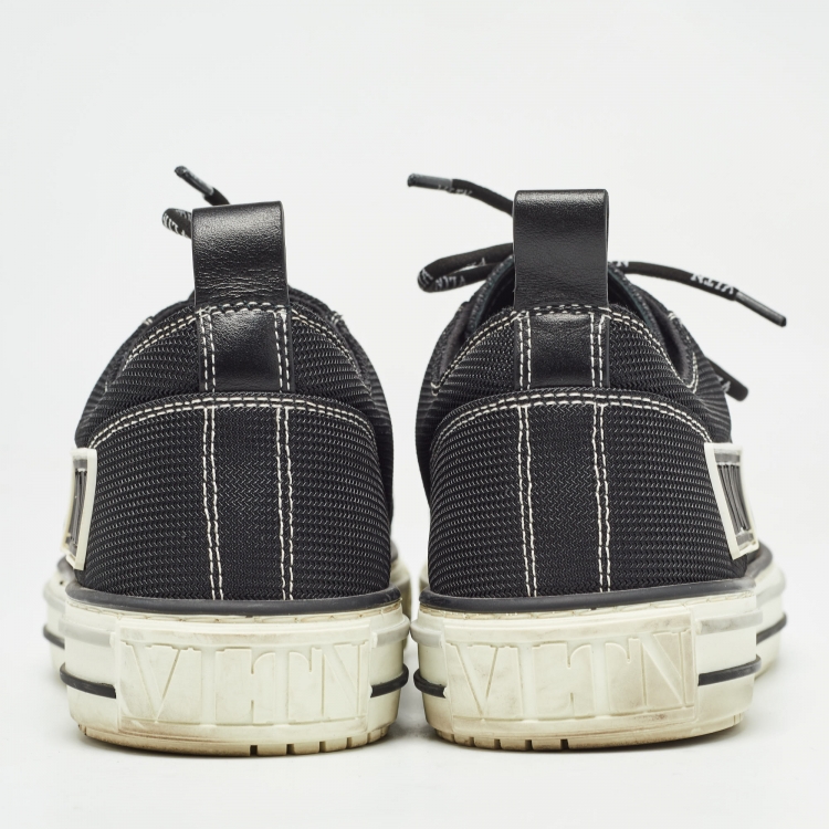 Pre Owned Valentino Black Mesh Giggies Sneakers Size 42.5