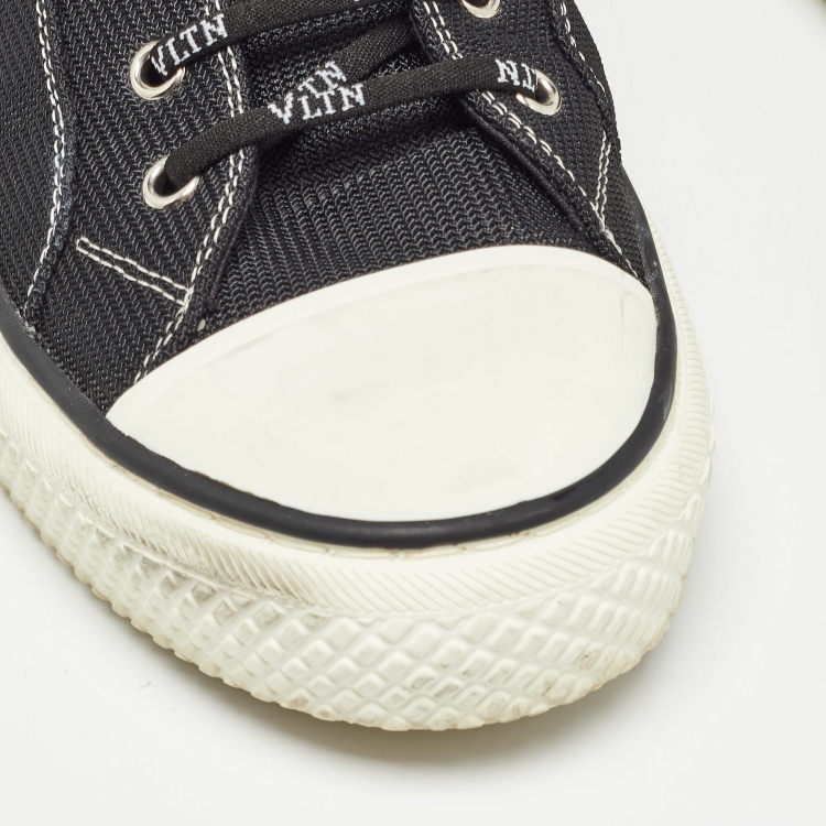 Pre Owned Valentino Black Mesh Giggies Sneakers Size 42.5