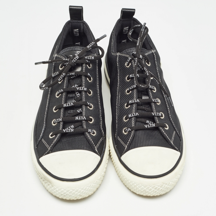 Pre Owned Valentino Black Mesh Giggies Sneakers Size 42.5