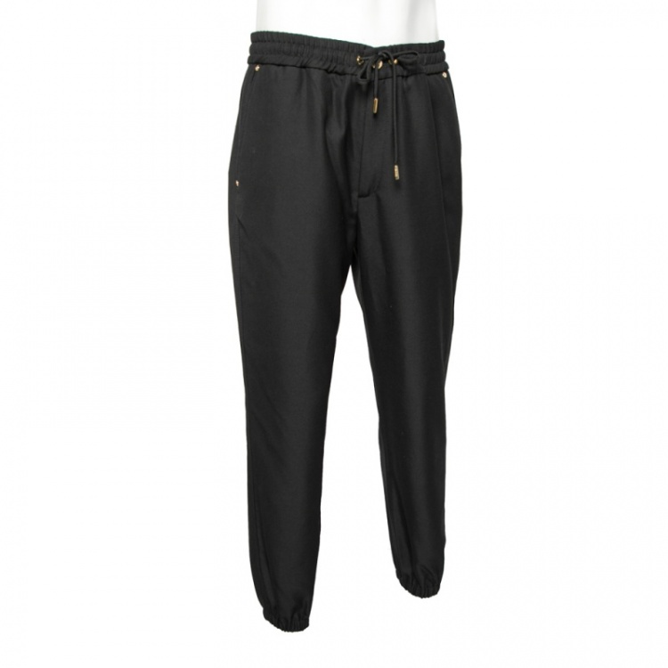 Pre Owned Versace Jeans Couture Black Logo Patch Detail Sweatpants XL