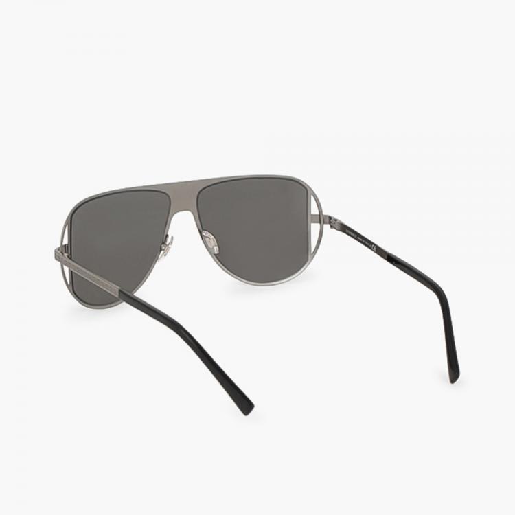 Pre Owned Versace Grey Logo Aviator Sunglasses