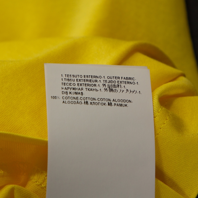 Pre Owned Versace Neon Yellow Cotton Jersey Embroidered Medusa Logo T-Shirt M