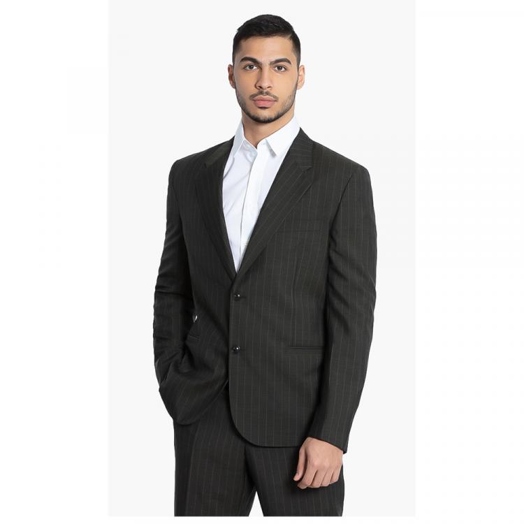 Pre Owned Versace Green Gianni Tailored Fit Suit L (IT 50)