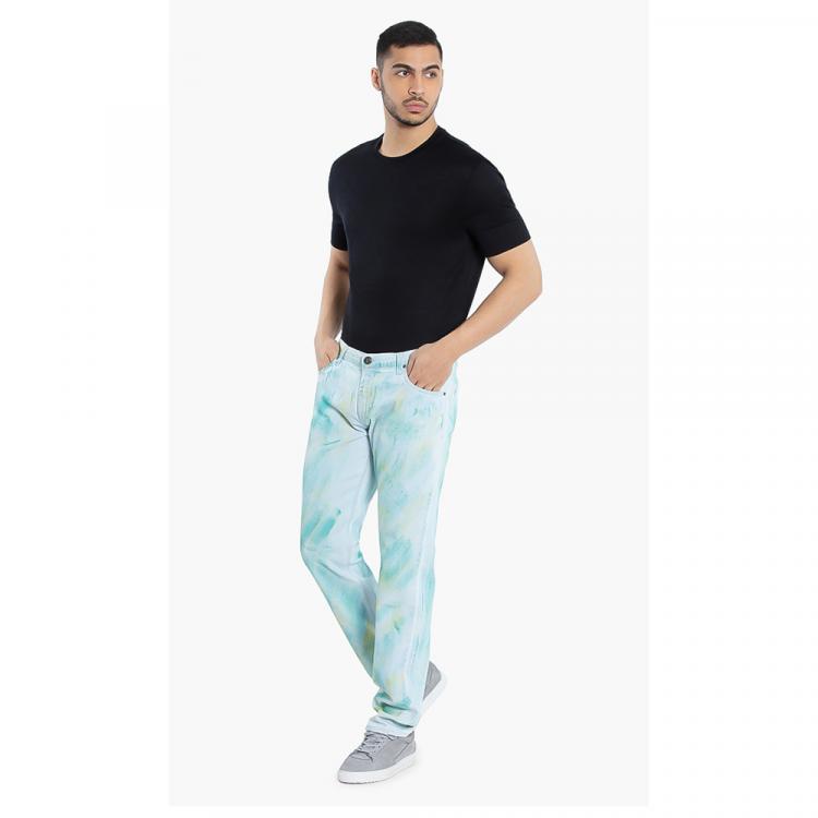 Pre Owned Versace Blue Versace Jeans Multi-Colored Slim Fit Pants L (34)