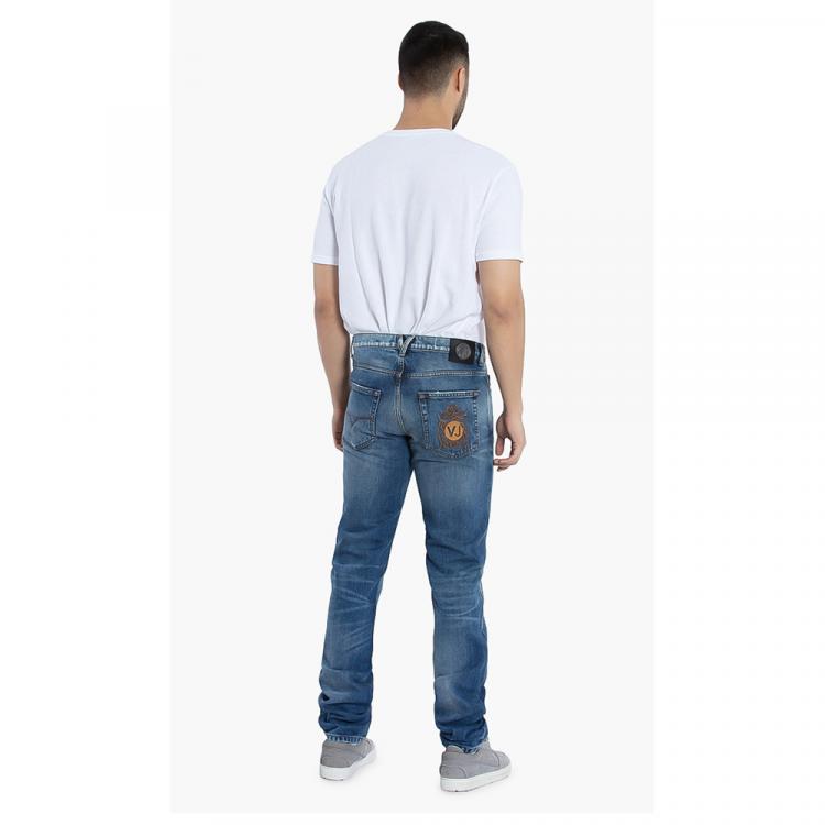 Pre Owned Versace Blue Versace Jeans Slim Fit Jeans L (34)