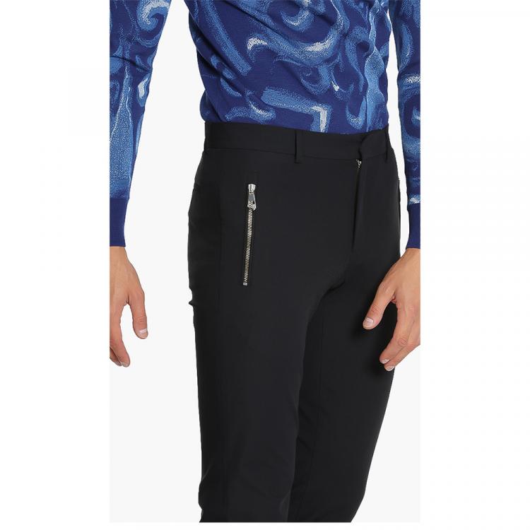 Pre Owned Versace Black Zip Pocket Pants 3XL (56)