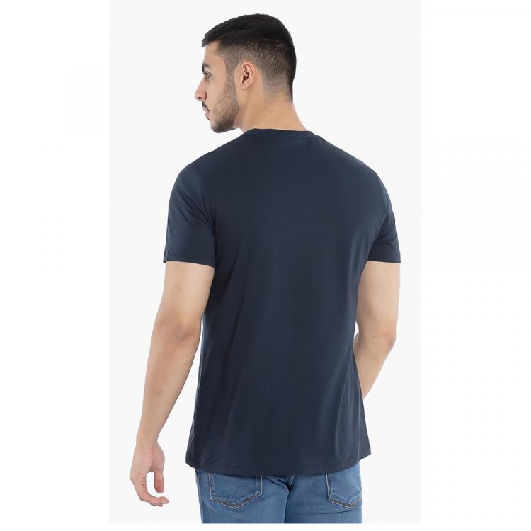 Pre Owned Versace Blue Logo Graphic Print T-Shirt XL