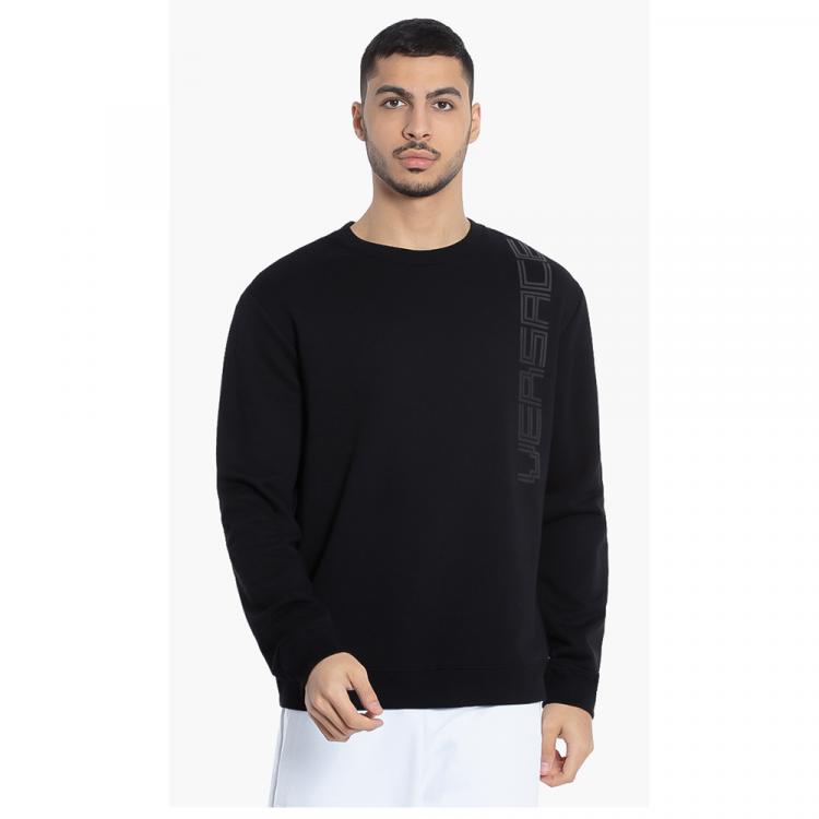 Pre Owned Versace Black Logo Cotton Sweatshirt XL