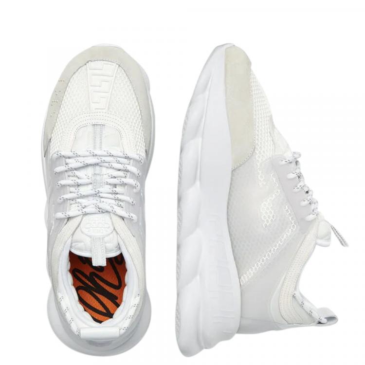 Versace Men's Chain Reaction Caged Sneakers White