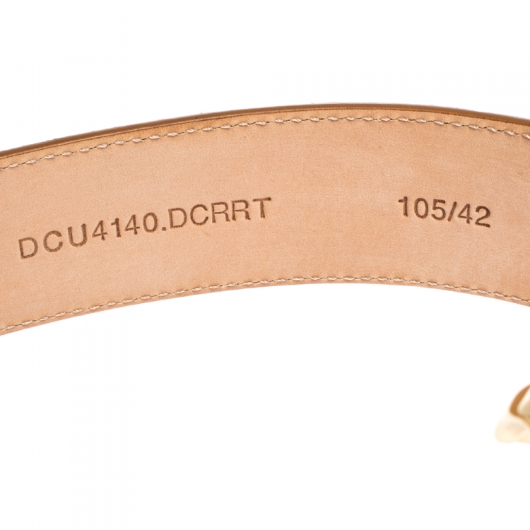 Pre Owned Versace Brown Studded Suede Medusa Belt 105CM