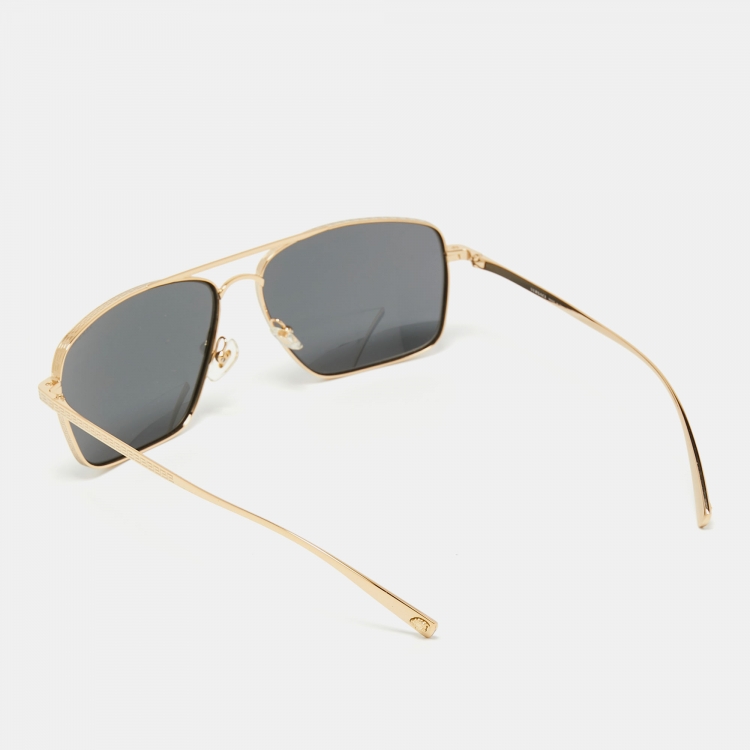 Pre Owned Versace Gold/Black  MOD 2216 Square Sunglasses