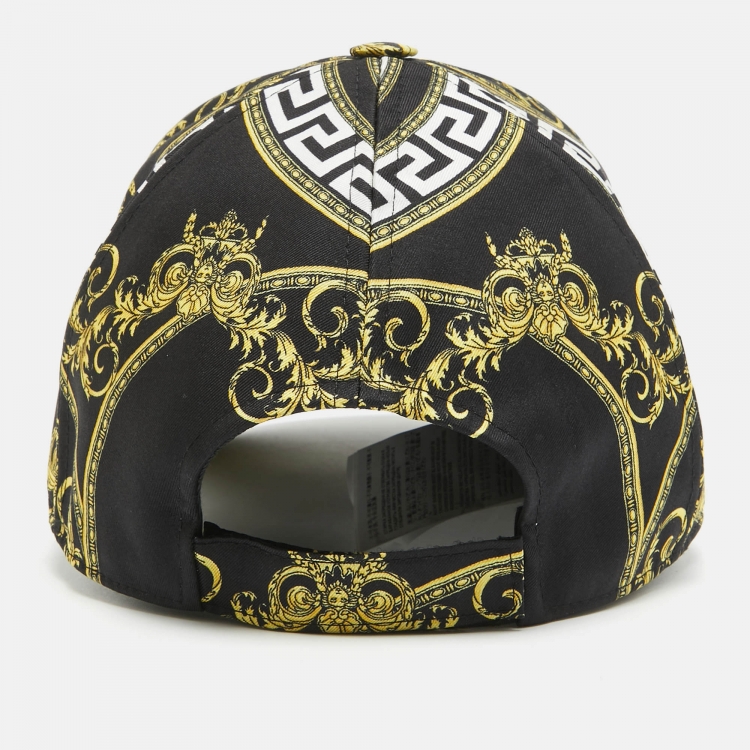 Pre Owned Versace Medusa Greca Barocco Printed Curved Peak Baseball Cap