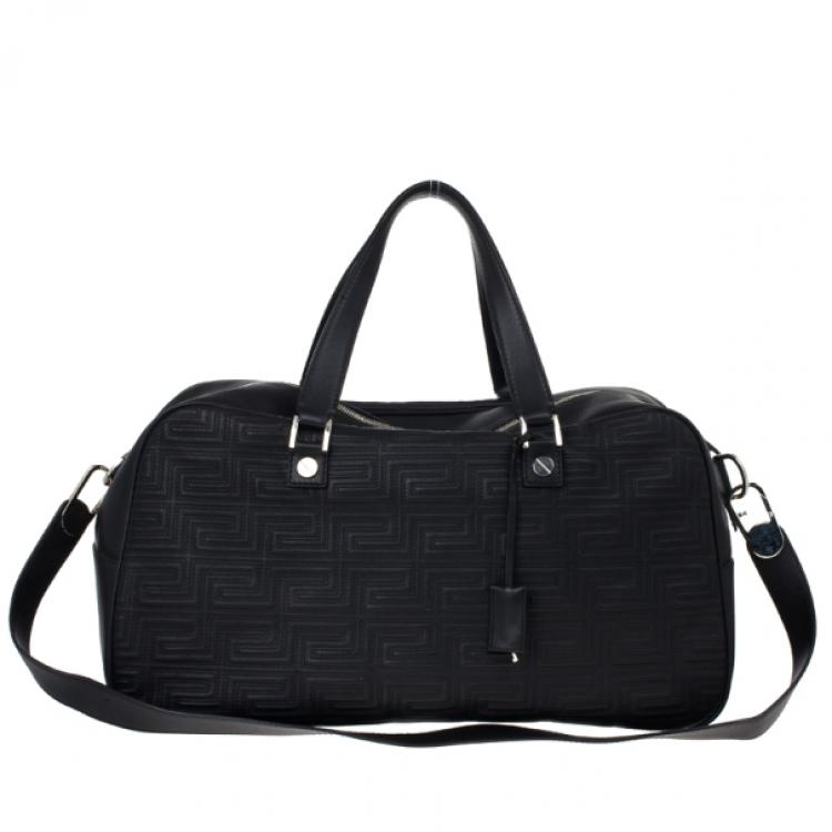 Versace Black Leather Trapuntato Duffle Travel Bag Versace | The Luxury ...