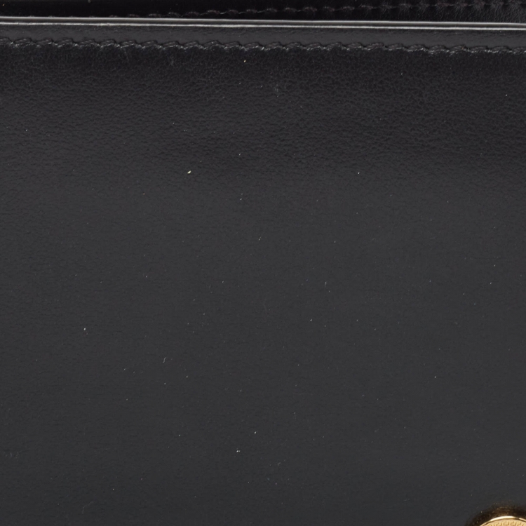 Pre Owned Versace Black Leather Medusa Money Clip Wallet