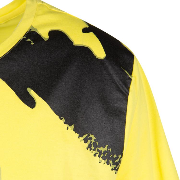 Pre Owned Versace Collection Yellow Camouflage Print Short Sleeve Cotton T-Shirt XXL