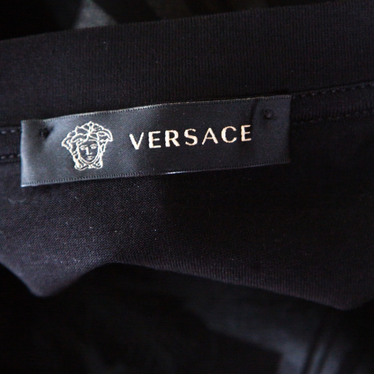 Pre Owned Versace Black Medusa Icon Printed Cotton Crew Neck T- Shirt S