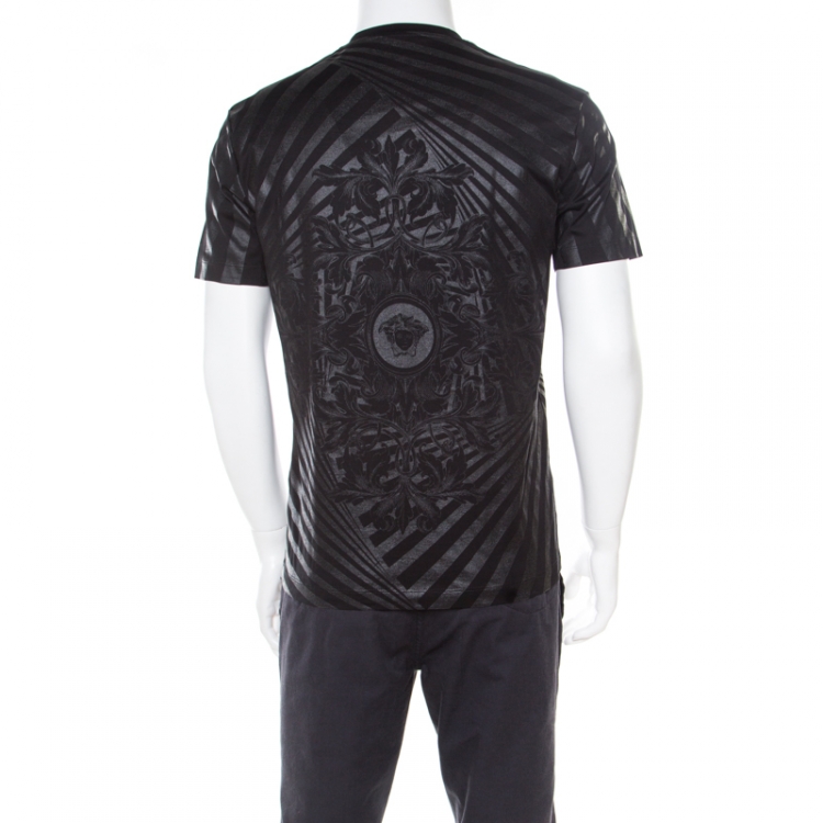 Pre Owned Versace Black Medusa Icon Printed Cotton Crew Neck T- Shirt S