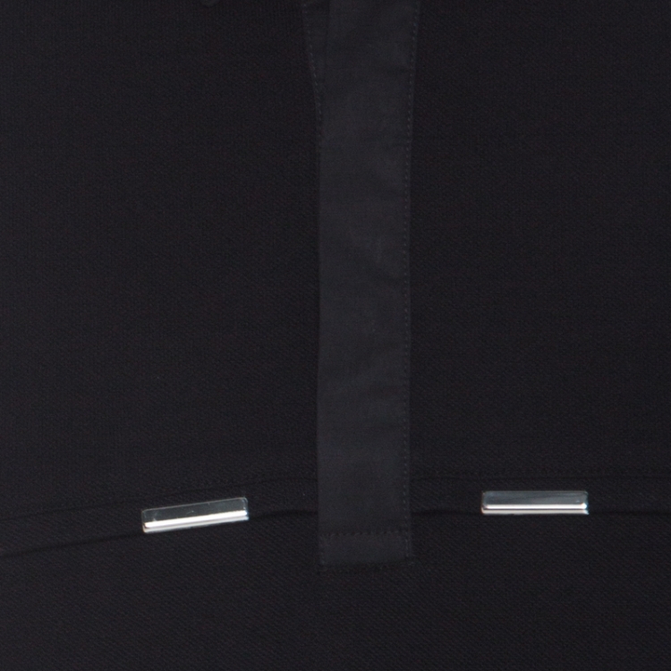Pre Owned Versace Collection Black Cotton Pique Short Sleeve Polo T- Shirt XL