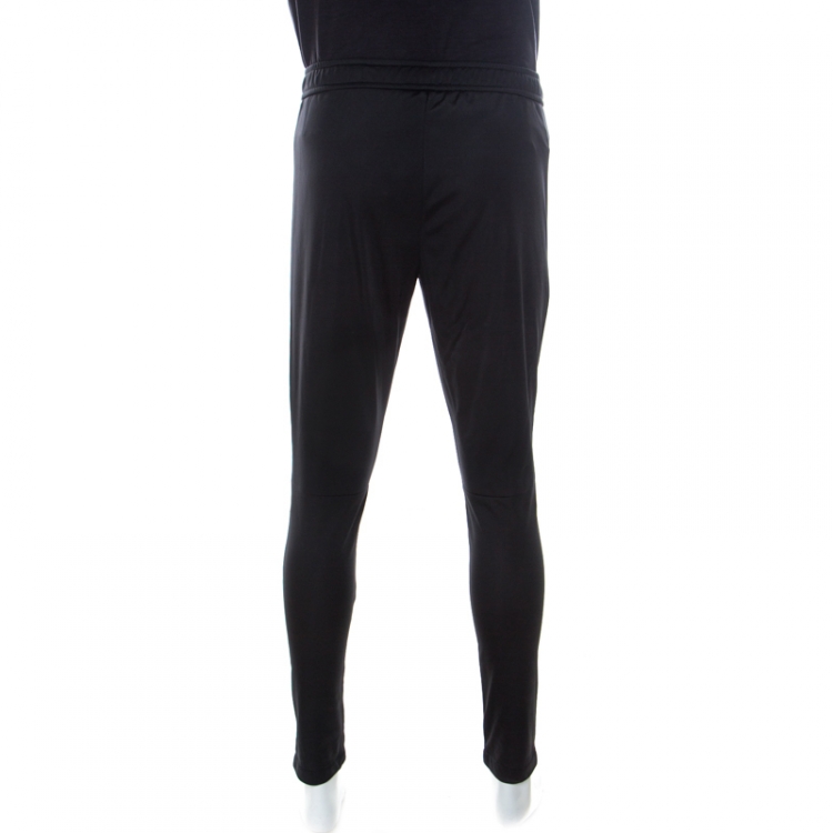 مملوكة مسبقًا Versace Black Logo Embroidered Elasticized Waist Track Pants M