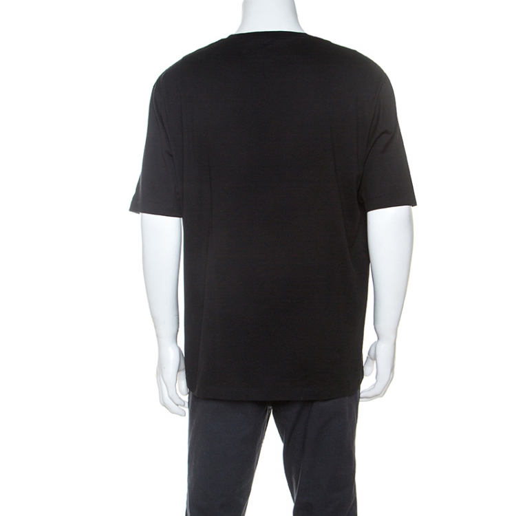 Pre Owned Versace Black Cotton Double Faced Medusa T-Shirt 4XL