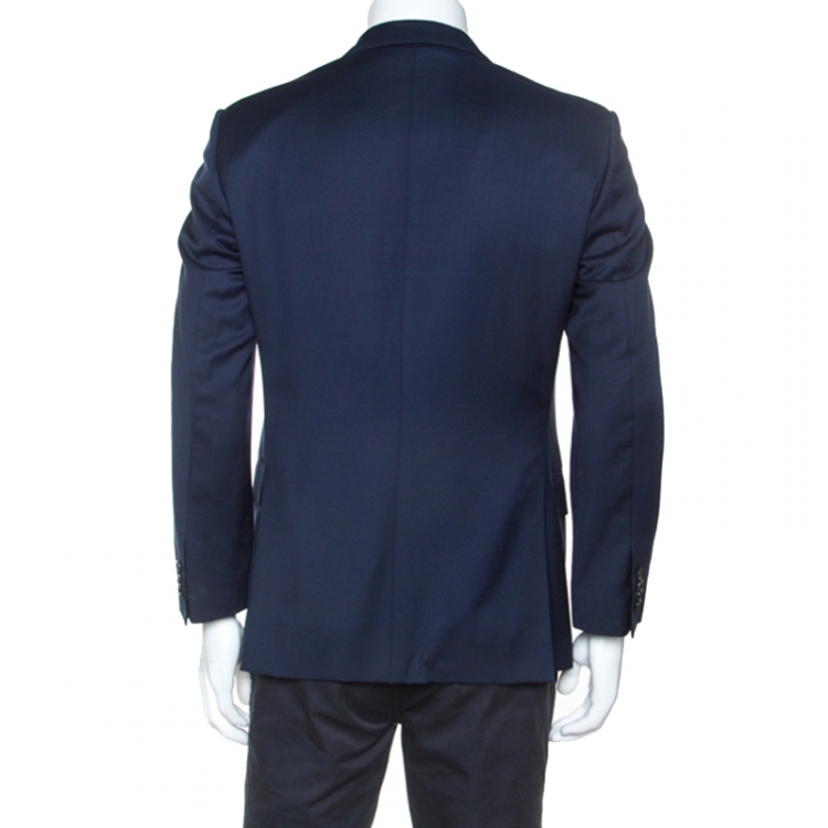 Pre Owned Versace Navy Blue Wool Blazer M