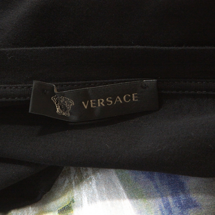 Pre Owned Versace Black Medusa Painted Cotton Short Sleeve T-Shirt XS