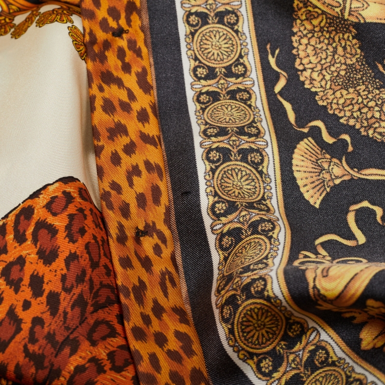 Pre Owned Versace Yellow Baroque Printed Silk Shirt S