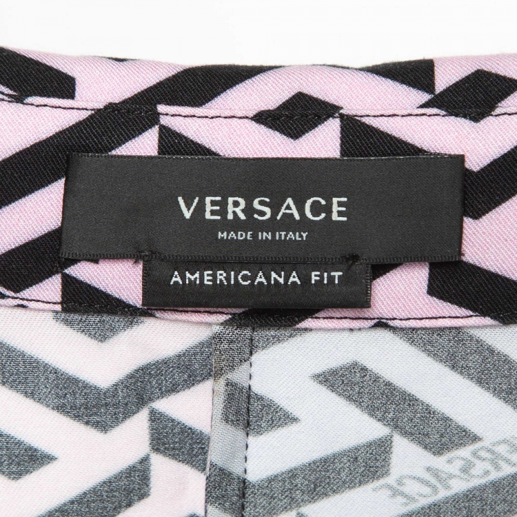 Pre Owned Versace Multicolor Printed Viscose Short Sleeve Shirt S