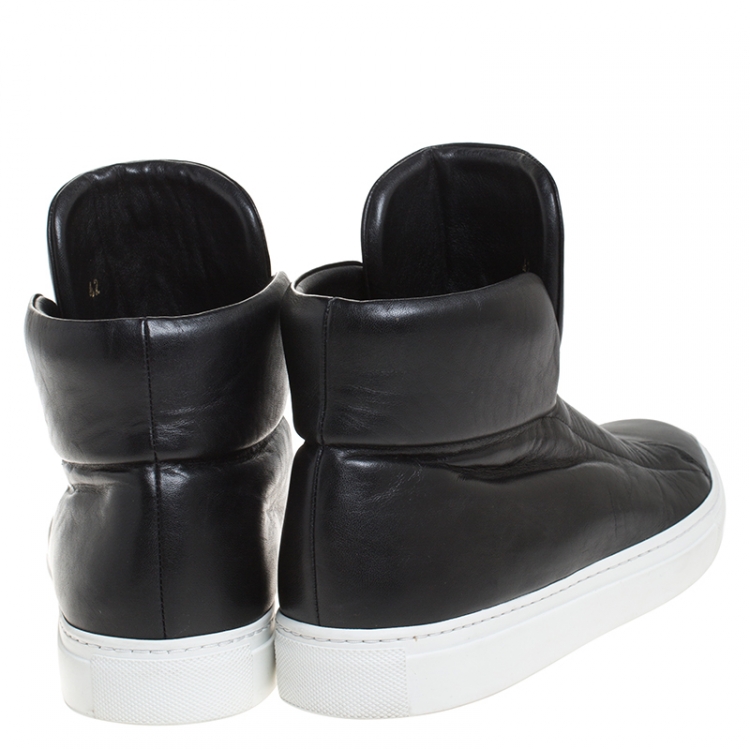 Pre Owned Versace Black Leather Palazzo Medusa High Top Sneakers Size 42