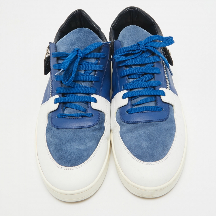 Pre Owned Versace Tricolor Leather Low Top Sneakers Size 44