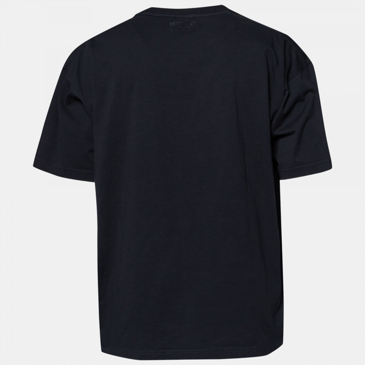 Pre Owned Vetements Black Jersey Knit Wild Unicorn T-Shirt S