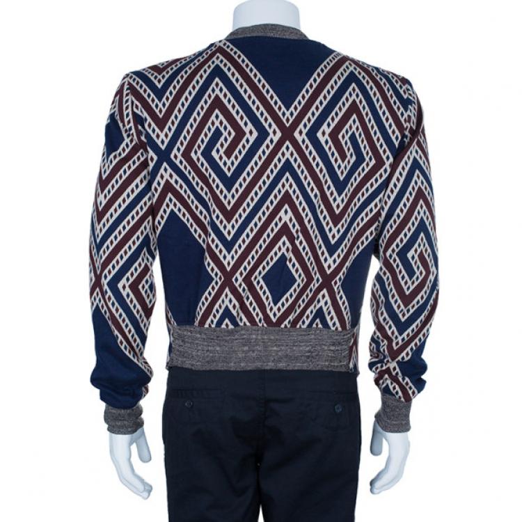 Pre Owned Vivienne Westwood Men's Geometric Print Bomber Jacket L