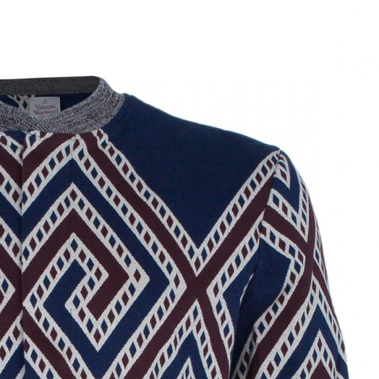 Pre Owned Vivienne Westwood Men's Geometric Print Bomber Jacket L