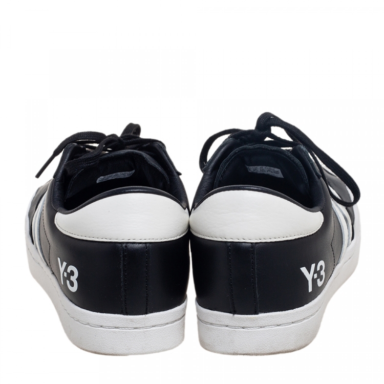 Pre Owned Y-3 White/Black Leather Yohji Star Low-Top Sneakers Size 42 2/3